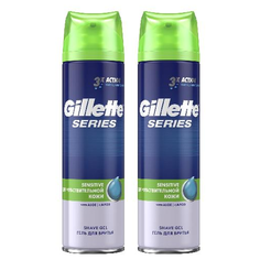Гель для бритья Series для чувствительной кожи Gillette, 2 шт., 200 мл