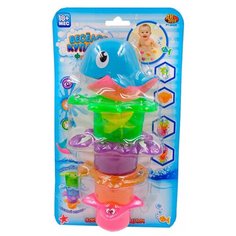 Набор для ванной ABtoys Дельфин-пирамидка (PT-00528) разноцветный