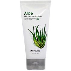 3W Clinic пенка для умывания с экстрактом алоэ Aloe Clean Up Cleansing Foam, 150 мл