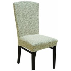 Чехол на стул Жаккард без оборки кремовый Venera