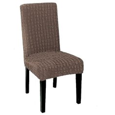 Чехол для стула со спинкой без оборки кофе Venera