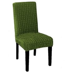 Чехол на стул на резинке универсальный без юбки зеленый Venera