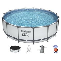 Бассейн на опорах 457х122см (фильтр-насос 3.0 м3/ч, лестница, тент) Bestway