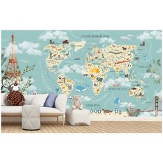 K04305-05 Фотообои Детские Barton Wallpapers "Карта мира" 500х270 см