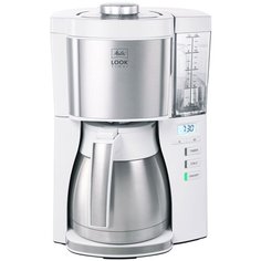 Кофеварка капельная Melitta Look V Therm Timer 1000Вт белыйнержавеющая сталь