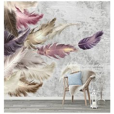 M02003 Фотообои Флизелиновые с виниловым покрытием 3Д "Перья" 300х270 см Barton Wallpapers