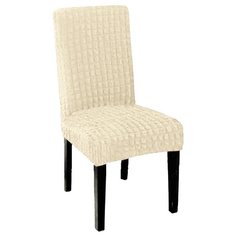 Чехол для стула со спинкой без оборки слоновая кость Venera