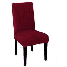 Чехол на стул универсальный на резинке без юбки бордовый Venera