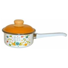 Ковш Appetite Floral kitchen, 1 л, белый/оранжевый