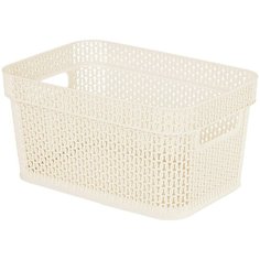 Корзина прямоугольная BranQ Ajur 5л 271х183х137 мм цвета слоновая кость