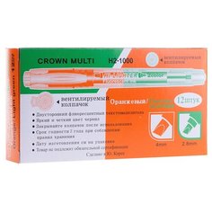 CROWN Набор двухсторонних текстовыделителей Multi Hi-Lighter Twin оранжевый/зеленый, 12 шт.