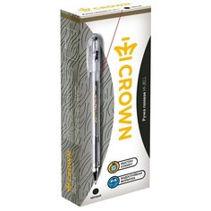 CROWN Набор гелевых ручек Hi-Jell, 12 шт, 0.35 мм, черный цвет чернил