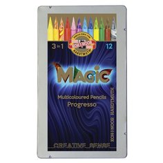 KOH-I-NOOR Карандаши с многоцветным грифелем Progresso Magic 8772, 12 шт. (8772012004PL)