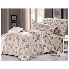 Постельное белье евростандарт СайлиД A-159, поплин, 2 наволочки 70 х 70 см, бежевый