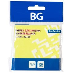 BG Блок-кубик бумаги для заметок (LBZ76) желтый неон BG®