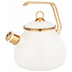 Agness Чайник со свистком DeLuxe 3 л, белый