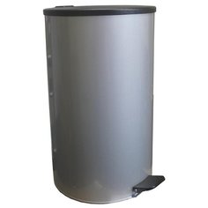 Ведро-контейнер для мусора (урна) Титан, 40л, с педалью, круглое, металл, серый металлик, цена за штуку, 268445