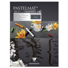 Альбом для пастели 12л. 300*400мм на склейке Clairefontaine "Pastelmat", 360г/м2, бархат, антрацит