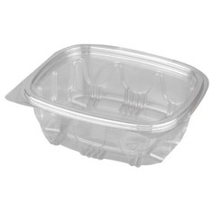 Контейнеры одноразовые Стиролпласт, набор 300шт., 155*129*52мм, 500мл, с крышкой, ПЭТ, прозрачные, 300331