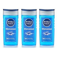 Гель для душа Nivea Men Пробуждающий, 250 мл, 3 шт.