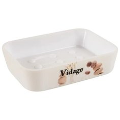 Мыльница настольная Vidage «Курумы» пластик цвет белый