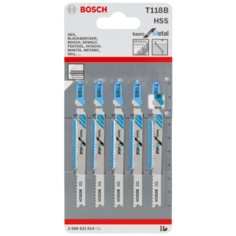 Пилки лобзиковые T 118 B Basic for Metal, HSS, 5 шт 2608631014 Bosch