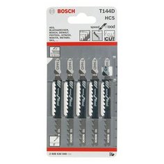 Пилки лобзиковые T 144 D Speed for Wood, HCS, 5 шт 2608630040 Bosch