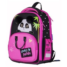 Berlingo ранец Profi Lovely panda, черный/розовый