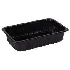 Контейнеры одноразовые Стиролпласт, набор 175шт., 275*175*75мм, 2400мл, черные (код крышки 300317), цена за штуку, 300316