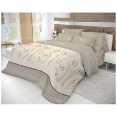 Постельное белье 2-спальное Волшебная ночь Фиалка Монмартра 711150, ранфорс, 2 наволочки 70 х 70 см, бежевый