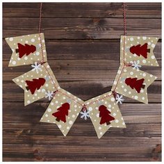 Гирлянда "Ёлочка" 6 флажков, 160 см 4243274 Сима ленд