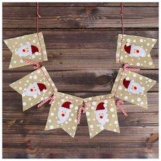 Гирлянда "Дед Мороз" 6 флажков, 160 см 4243273 Сима ленд