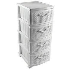 Комод "Ромашка" 4 ящика белый РОССПЛАСТ