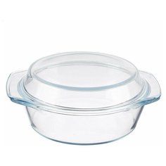 Кастрюля жаропрочная с крышкой, стекло, 23х20х9,5см, 1,4л Satoshi Kitchenware