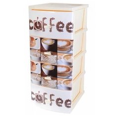 Комод "Декор" 4 ящика "Кофе" слоновая кость РОССПЛАСТ