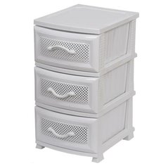 Комод "Дельфин" 3 ящика белый РОССПЛАСТ