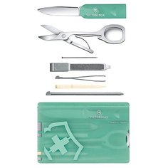 Швейцарская карта Victorinox SwissCard Classic Fresh Energy (0.7145.T) бирюзовый полупрозрачный коробка подарочная