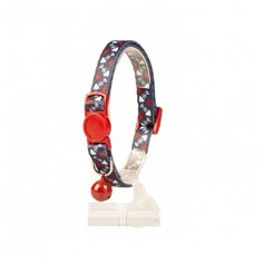 Ошейник для кошек нейлоновый DUVO+ "Рыбья кость", сине-красный, 20-30см/10мм (Бельгия)