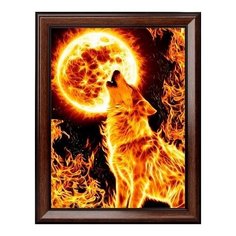 Мозаика Алмазная живопись "Огненный волк", 30*40 см (АЖ-1855)