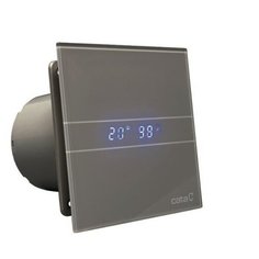 Cata Накладной вентилятор Cata E 100 GSTH Silver (Таймер, датчик влажности, термометр, дисплей) + обратный клапан