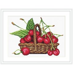 Канва с рисунком М.П.Студия №2, 30*40 см, СК-109, "Корзина с вишнями"
