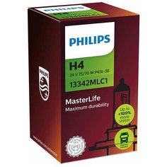 Лампа автомобильная галогенная Philips MasterLife 13342MLC1 H4 24V 75/70W 1 шт.