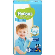 Huggies подгузники Ultra Comfort для мальчиков 5 (12-22 кг), 15 шт.