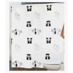 Штора для ванной комнаты без колец (с люверсами) Miranda 180*200 см. Водонепроницаемая. Сделано в Турции