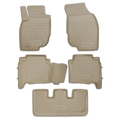 Коврики в салон TOYOTA Fortuner, 01/2013-2017, левый руль, 5 шт. (полиуретан, бежевый) Element