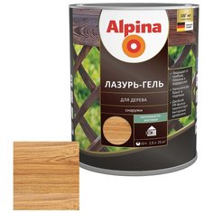 Краска алкидная Alpina Лазурь-гель для дерева полуматовая орех 2.5 л