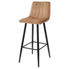 Барный стул DERRY (2 штуки) / тоффи, велюр, черный металлический каркас / G108-72 / стул М-Сити для кухни, для гостиной, для бара (Акция) / М-City