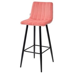Барный стул DERRY (2 штуки) / живой коралл, велюр, черный металлический каркас / стул М-Сити для кухни, для гостиной (Акция) / G108-17 / М-City