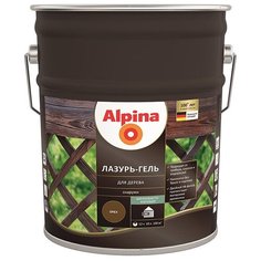 Краска алкидная Alpina Лазурь-гель для дерева полуматовая орех 10 л