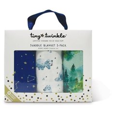 Комплект пеленок TinyTwinkle 3шт. Цвет:Лес+Звездное небо+Белые Мишки Хлопок+Вискоза